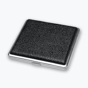 Портсигар металлический кожзам+резинка 20 сигарет купить